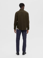 Selected Homme Loose Mason Twill Overshirt - Forest Night