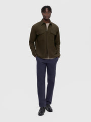 Selected Homme Loose Mason Twill Overshirt - Forest Night