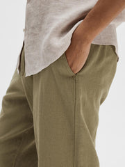 Selected Homme - Slim Tapered Brody Linen Pants - Burnt Olive
