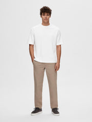 Selected Homme Loose Oscar O-Neck T-Shirt - Bright White