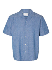 Selected Homme Relax Linen Shirt -Medium Blue Denim