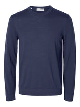 Selected Homme Tray Long Sleeve Merino Knit - Oceana Blue