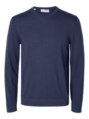 Selected Homme Tray Long Sleeve Merino Knit - Oceana Blue