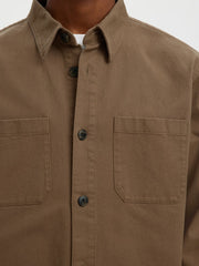 Selected Homme - Twill Overshirt in Chocolate Chip