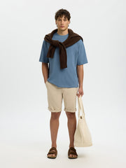 Selected Homme Organic - Relax Aspen O-Neck in Blue Mirage T-Shirt