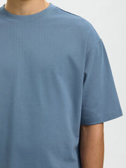 Selected Homme Organic - Relax Aspen O-Neck in Blue Mirage T-Shirt