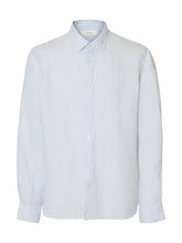 Selected Homme 100% Linen Striped Shirt - White/ Cashmere