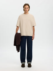 Selected Homme - Relax Aspen O-Neck in Oatmeal