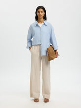 Selected Femme Linen Shirt - Dusty Blue Mix