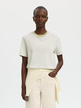 Selected Femme - Essential Striped Boxy Tee in Lint/Bright White