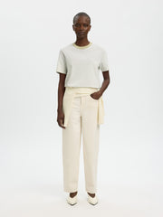Selected Femme - Essential Striped Boxy Tee in Lint/Bright White