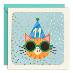 James Ellis Age 11 Cat Birthday Card