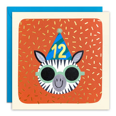 James Ellis Age 12 Zebra Birthday Card