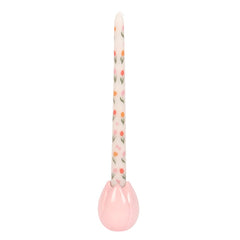 Tulip Print Taper Candles - Set of 3