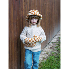 Rockahula Toffee Check Furry Mittens 3-6 Years