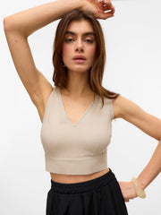 Vero Moda Milo Crop Top - Silver Lining