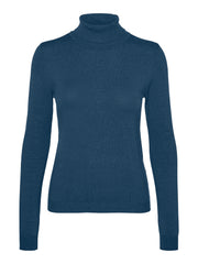 Vero Moda Rolled Neck Pullover- Dark Denim