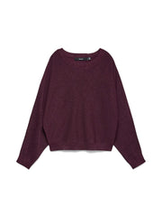 Vero Moda Happy Glitter Batwing Pullover - Winetasting