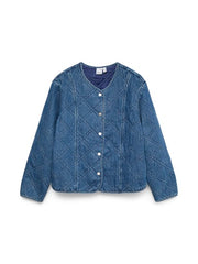 Vero Moda - Mera Quilted Jacket in Medium Blue Denim