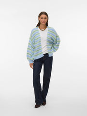Vero Moda Stripe Open Cardigan - Fog Green