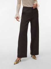 Vero Moda Bestie Wide Pant - Chocolate Torte/Melange