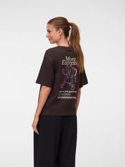 Vero Moda Paulina Organic Cotton Espresso T-Shirt - Chocolate Torte