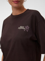 Vero Moda Paulina Organic Cotton Espresso T-Shirt - Chocolate Torte