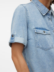 Vero Moda Jennie Short Denim Dress - Light Blue