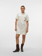 Vero Moda Jennie Denim Dress - Cloud Dancer