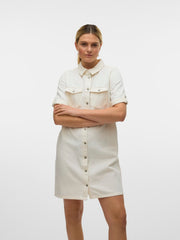 Vero Moda Jennie Denim Dress - Cloud Dancer