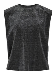 Vila Glitenna Top - Black Beauty/Silver