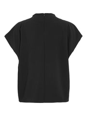 Vila - Merlano Funnel Neck Top in Black