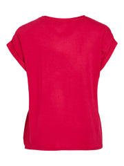Vila Ellette Satin Top - Love Potion