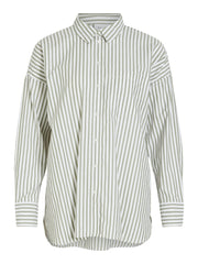 Vila Darma Loose Button Shirt - Oil Green