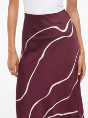 Vila - Ellette Midi Skirt in Fig and Birch