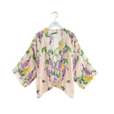 Floral-patterned kimono on a white background