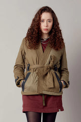 Komodo Zuri Jacket - Khaki Green Patchworks