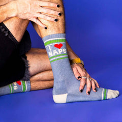 Gumball Poodle Crew Gym Socks - I ❤️ Naps