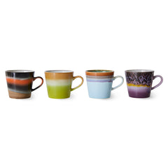 HKliving 70's Ceramics Cappuccino Mugs Solid - Set of 4