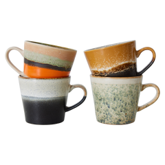 HKliving 70's Ceramics Cappuccino Mugs Set of 4 - Verve