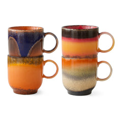 Hkliving 70’s Ceramics Coffee Mugs Set of 4 - Brazil