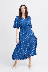 Fransa Kamma Dress - Beaucoup Blue