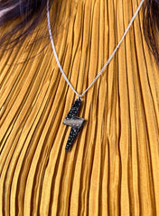 Tatty Devine - Bolt Pendant Glitter Black