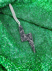 Tatty Devine - Bolt Pendant Glitter Black
