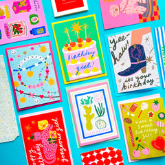 Kerrie Illustrates Birthday Girl Cake Birthday Card
