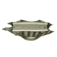 Lara Shopper Tote Bag - Ecru/Khaki Stripe