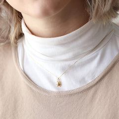 Lisa Angel - Worn Gold Bug Necklace