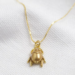 Lisa Angel - Worn Gold Bug Necklace