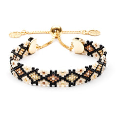 Azuni Narrow Maya Toggle Bracelet- Black/Gold