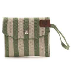 Julia Woven Wallet - Beige/ Khaki